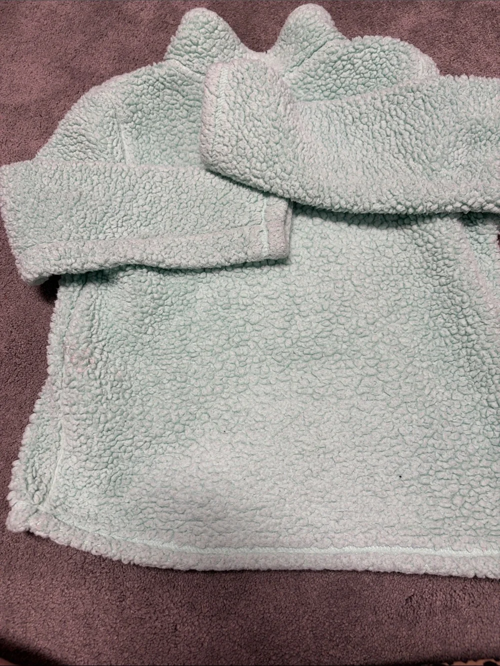 The Children's Place Mint Sherpa Jacket with Yellow Zip